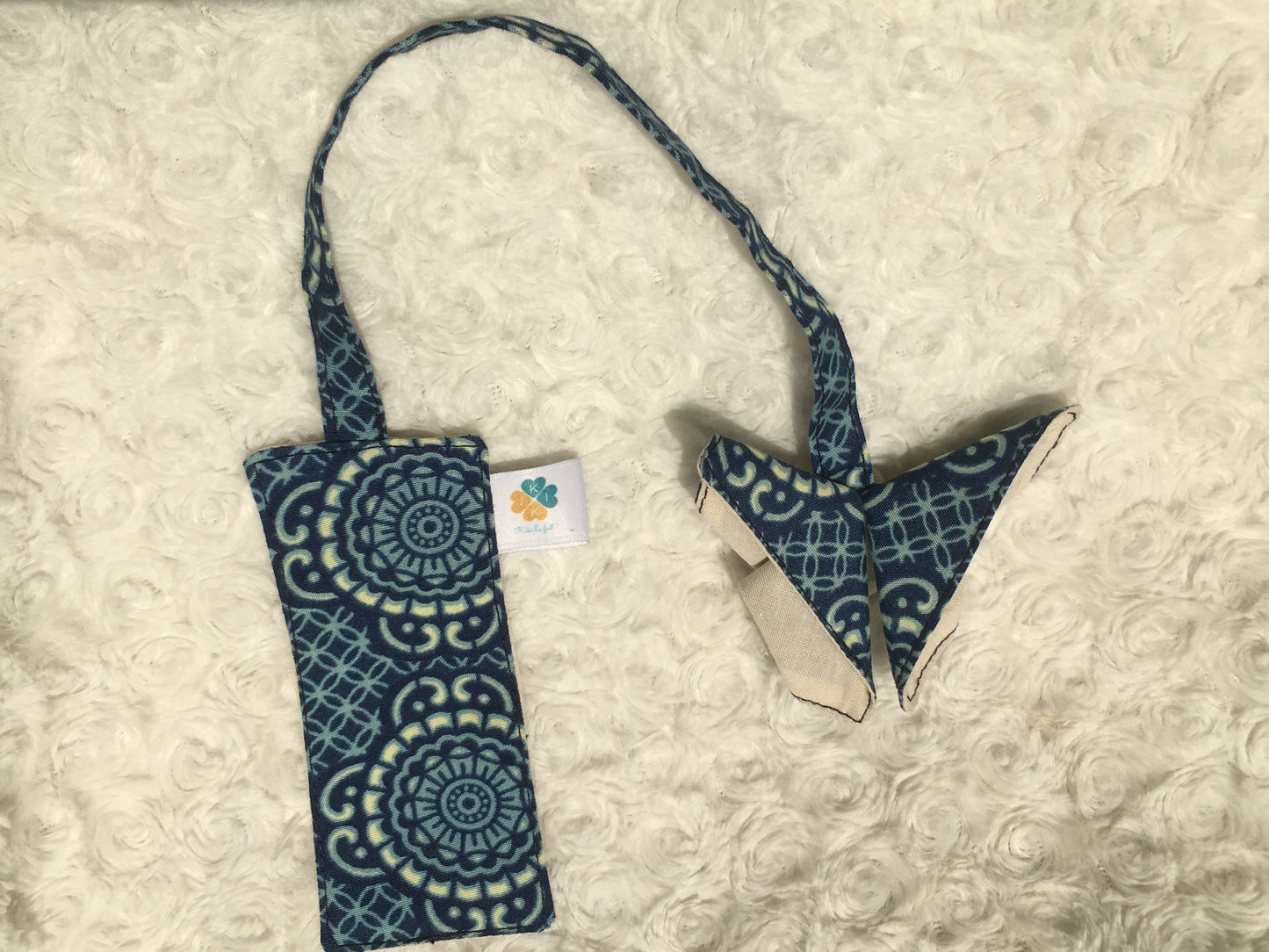Marque-pages papillon origami bleu
