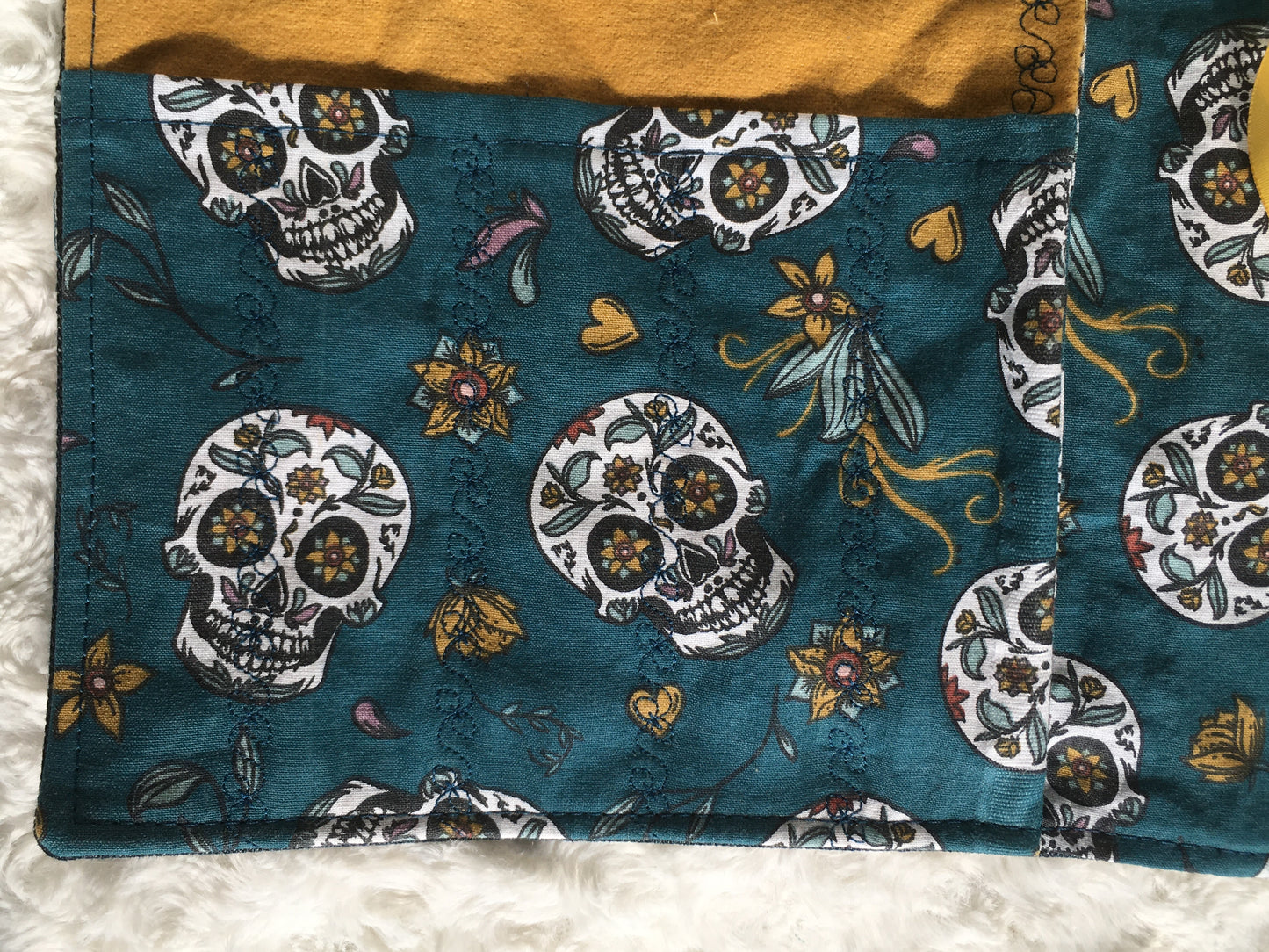 Set de table nomade "calaveras" curry et sa serviette