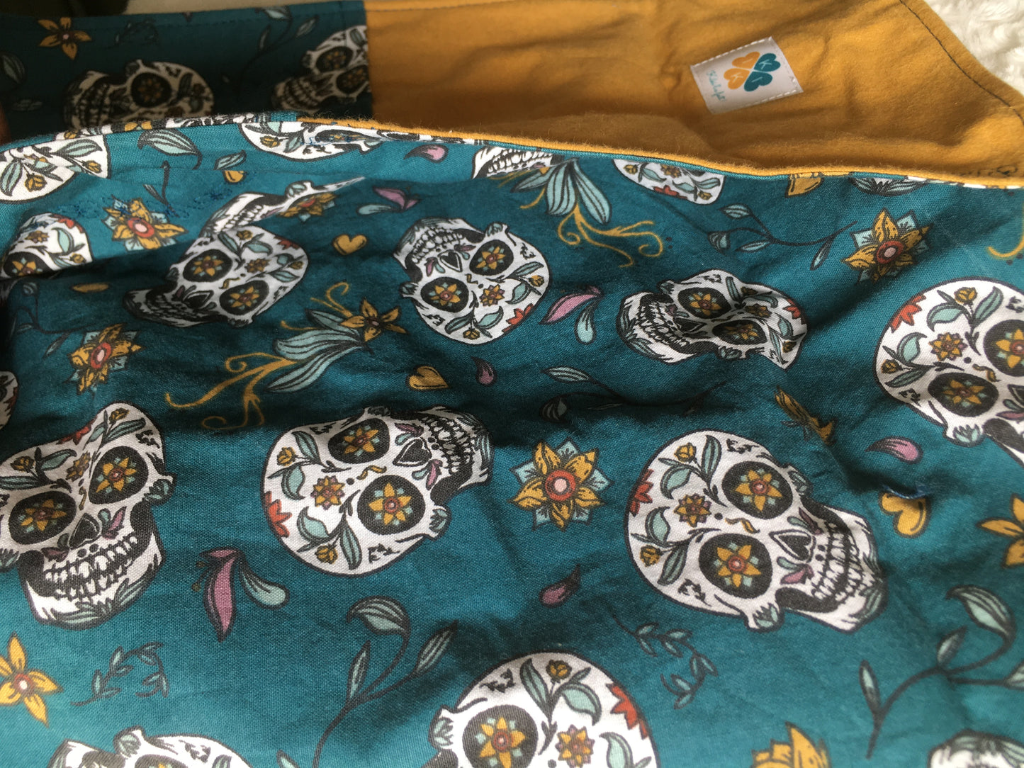 Set de table nomade "calaveras" curry et sa serviette