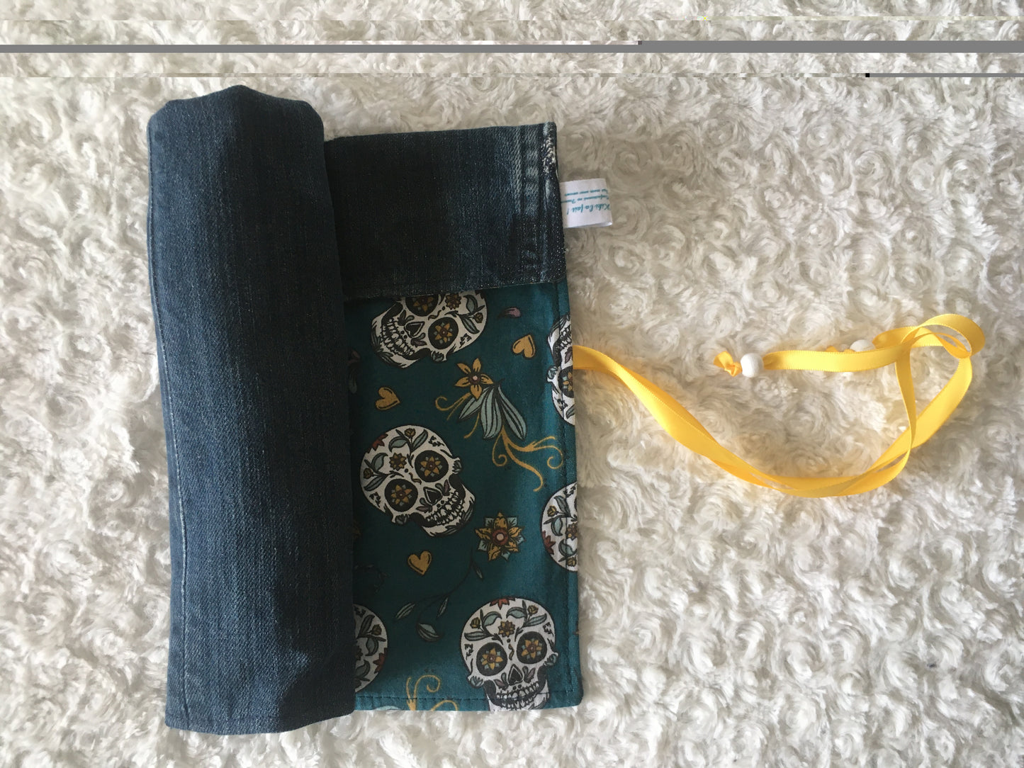 Set de table nomade "calaveras" curry et sa serviette