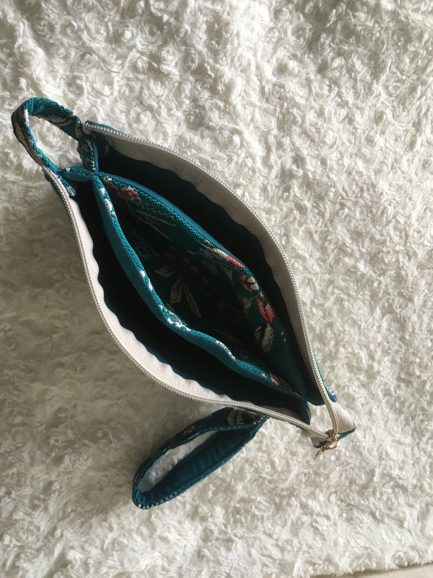 Pochette double "Siam" vert émeraude