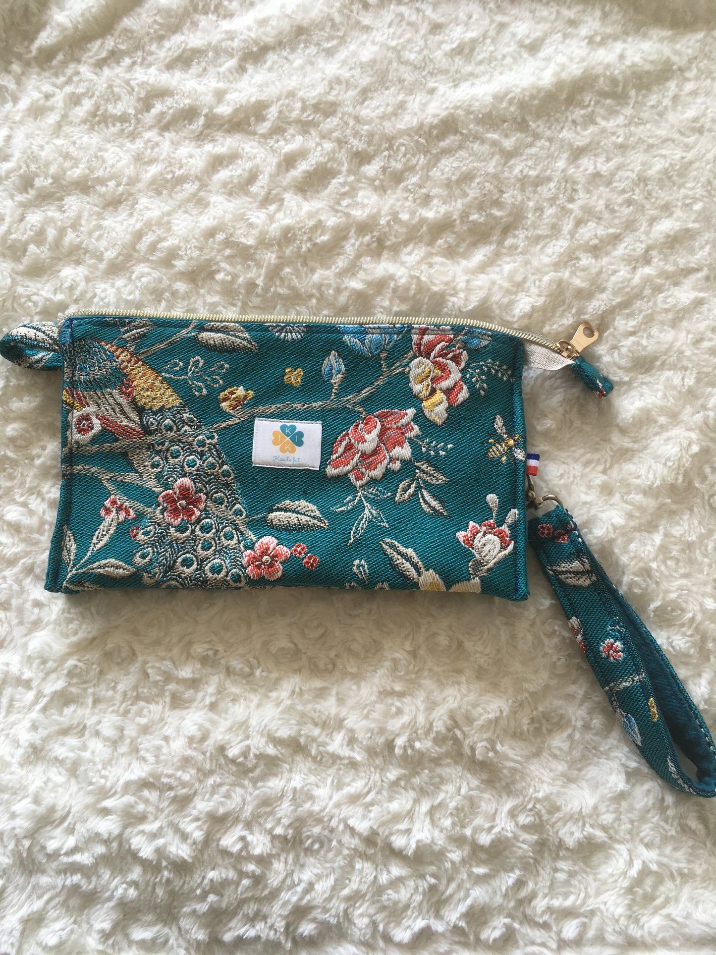 Pochette double "Siam" vert émeraude