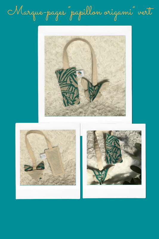 Marque-pages papillon origami vert