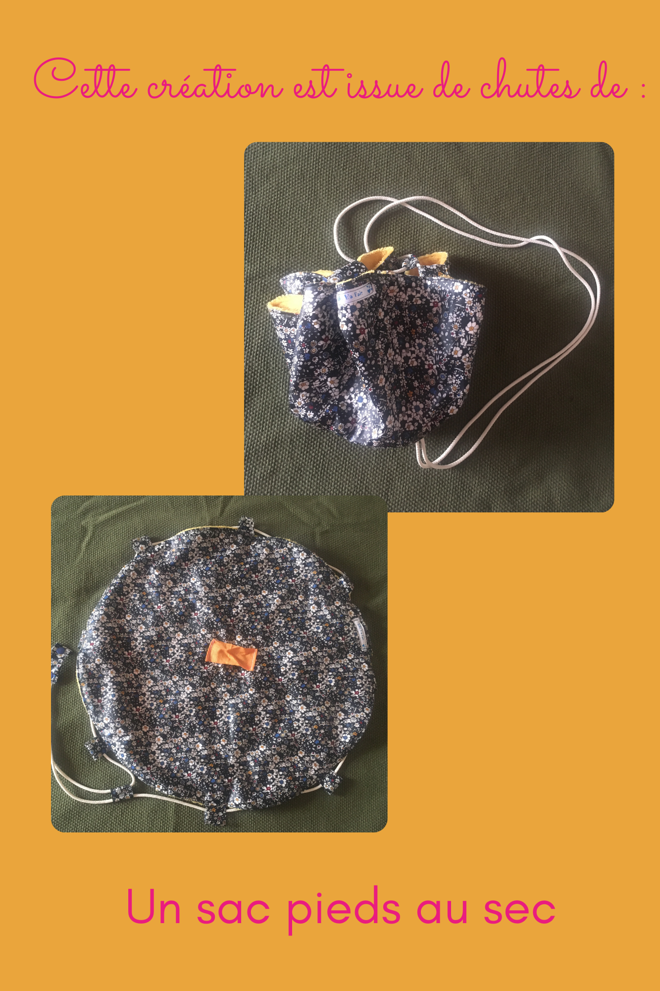 Set de table nomade "petits pois curry" et sa serviette