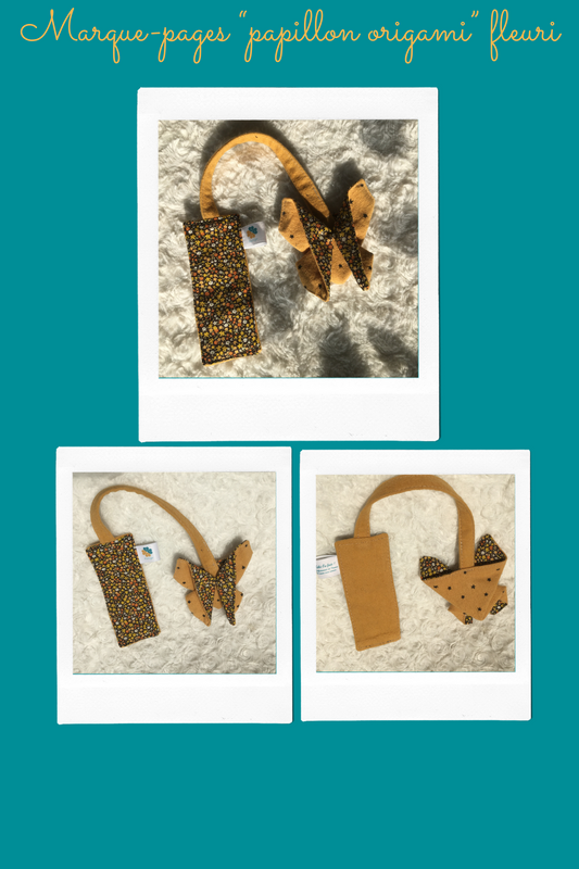 Marque-pages papillon origami fleuri