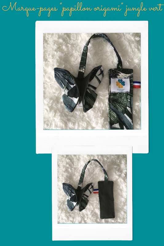 Marque-pages papillon origami vert jungle