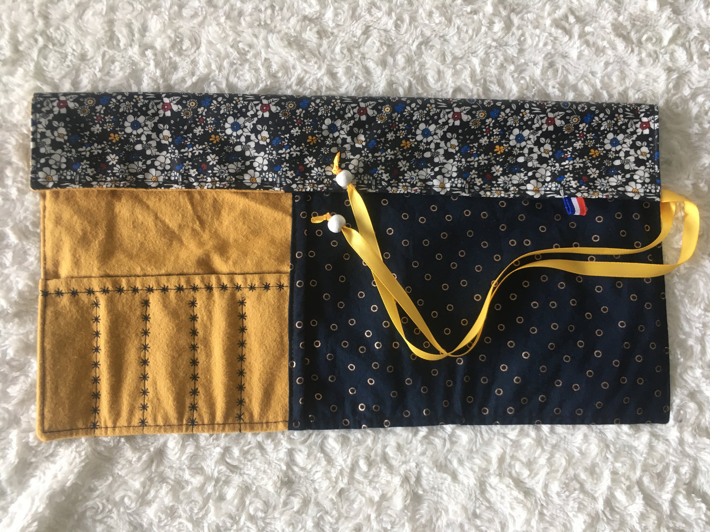 Set de table nomade "petits pois curry" et sa serviette