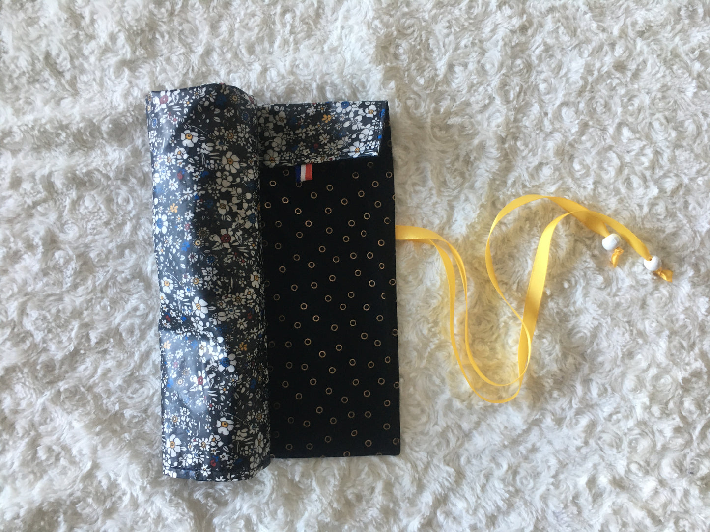 Set de table nomade "petits pois curry" et sa serviette