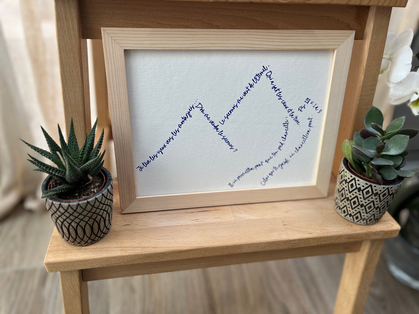 Quand la Parole prend forme - Calligramme chrétien – "Montagnes" Psaume 121 - Grand Format