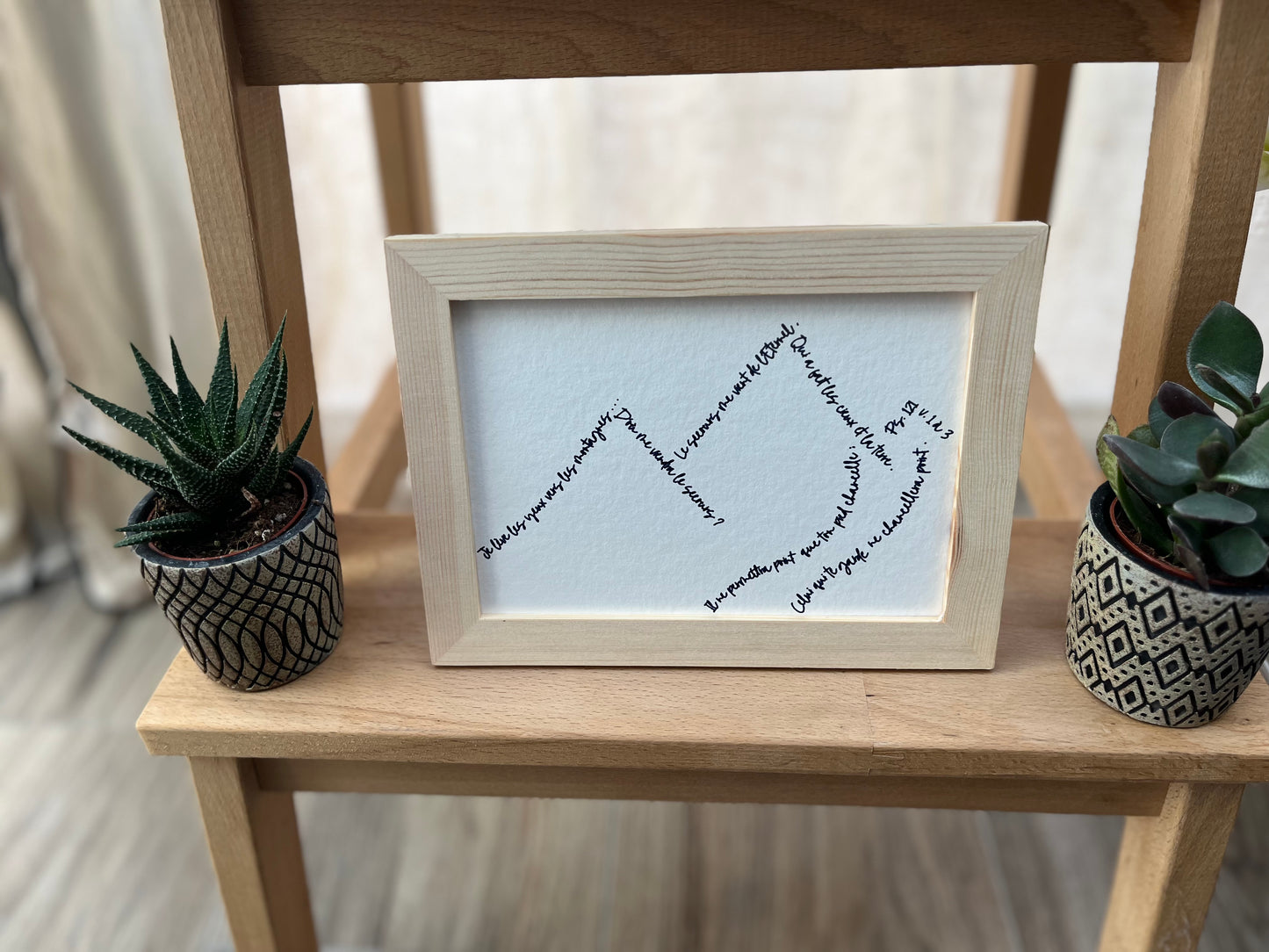 Quand la Parole prend forme - Calligramme chrétien – "Montagnes" Psaume 121 - Format Moyen